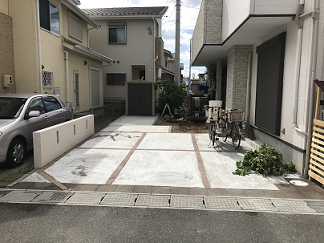 外構リフォーム　駐車場リフォーム　コンクリート打設 アイキャッチ画像
