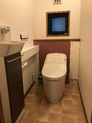 トイレリフォーム　LIXILプレアス　手洗器新設　おしゃれ アイキャッチ画像