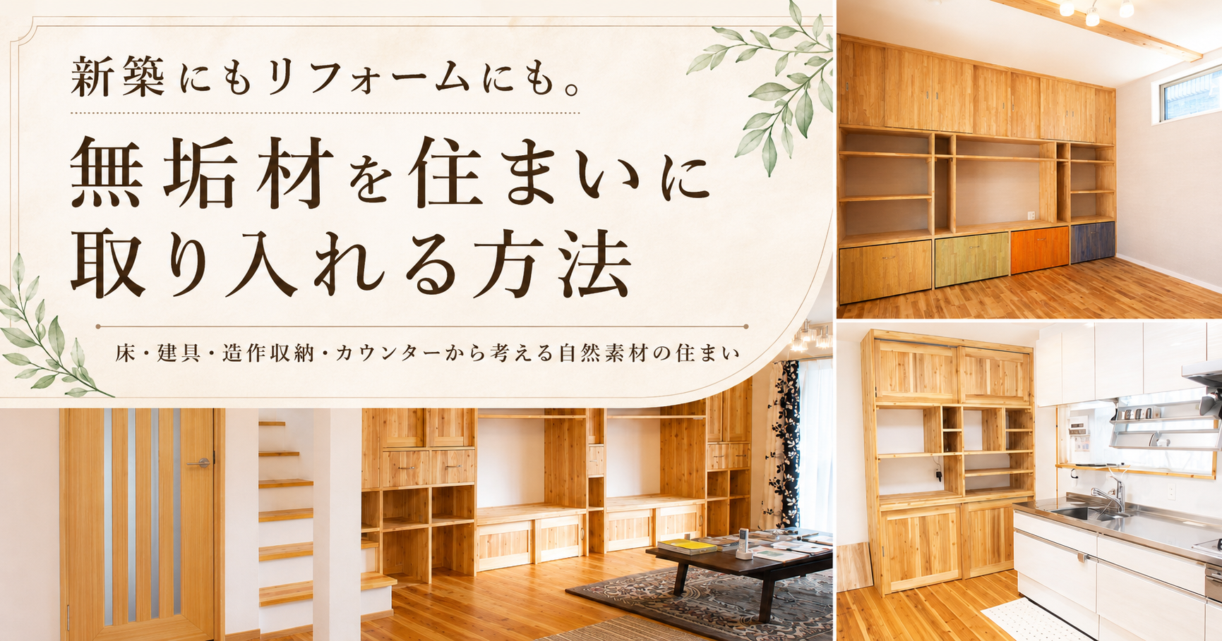 新築にもリフォームにも　後編｜無垢材を住まいに取り入れる方法 アイキャッチ画像